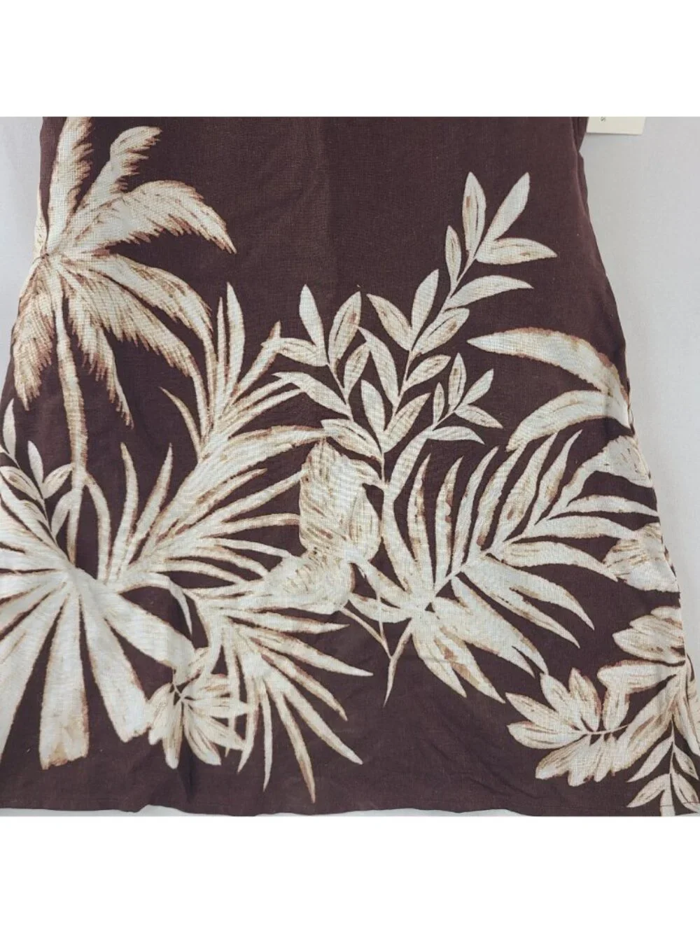NEW Trixxi Los Angeles Brown Tropical Print Linen Blend Mini Dress Size M